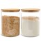 2 Pack Large Bamboo Glass Storage Containers with Lids, 6 x 8.25 Inches, 100 Oz Glass Jars, Pantry Storage Containers